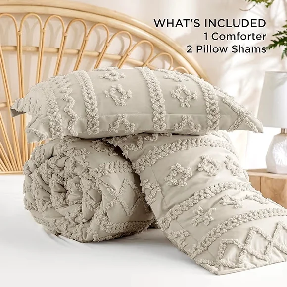 Elegant Tufted Boho Oversized King Comforter  Set - Picture 8 of 9